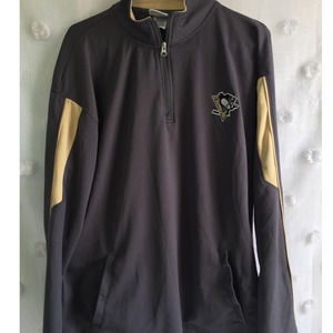 Men's NHL Pittsburgh Penguins Polyester Quarter Zip Sweater Size XL